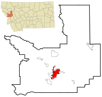 Missoula County Montana Incorporated and Unincorporated areas Missoula Highlighted